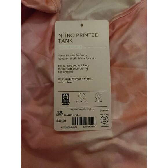 NWT Athleta Nitro Tank Top - 1X - Island Coral/ Bright White - 1x - Picture 5 of 5